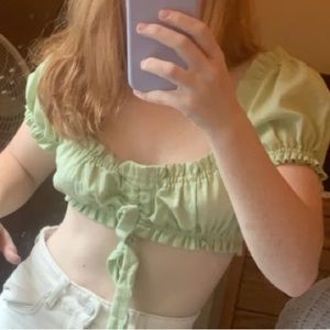 Green cropped princess Polly top